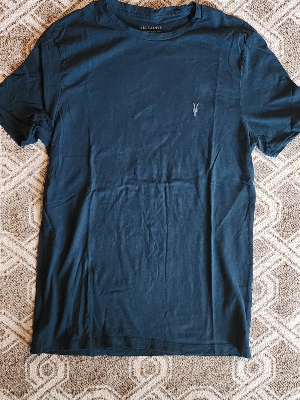 AllSaints Men’s Dark Navy Crew Neck Logo Tee